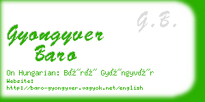 gyongyver baro business card